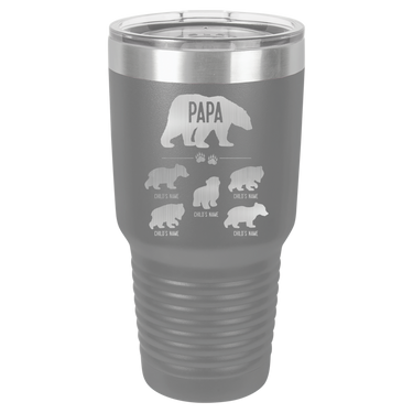 Papa Bear with 5 Cubs Flask Tumbler